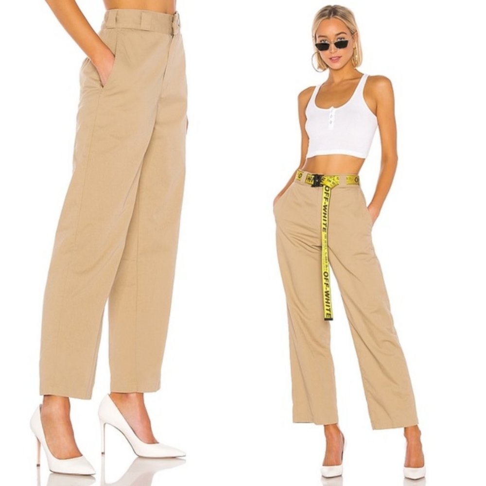 RE/DONE IDGAF High Rise Trouser in Khaki